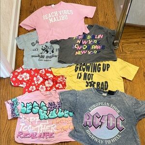 Zara Kids Graphic Crop Tees - Set of 7